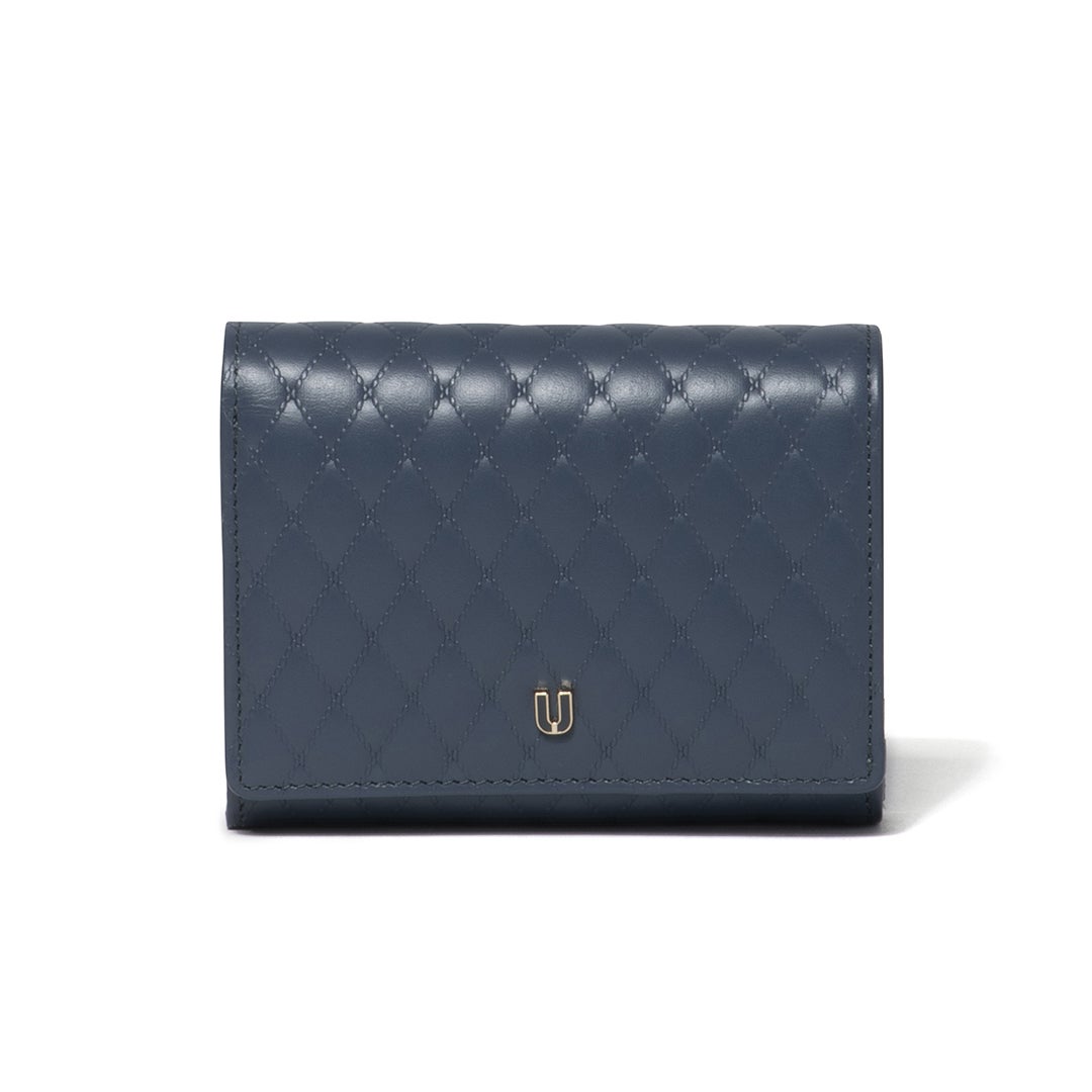 U by ungaro アルバ L字ファスナー折り財布 ディープブルー